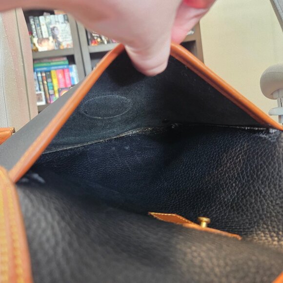 Vintage Dooney & Bourke All Weather Leather Backpack Black Tan No Fob Large - Picture 13 of 16